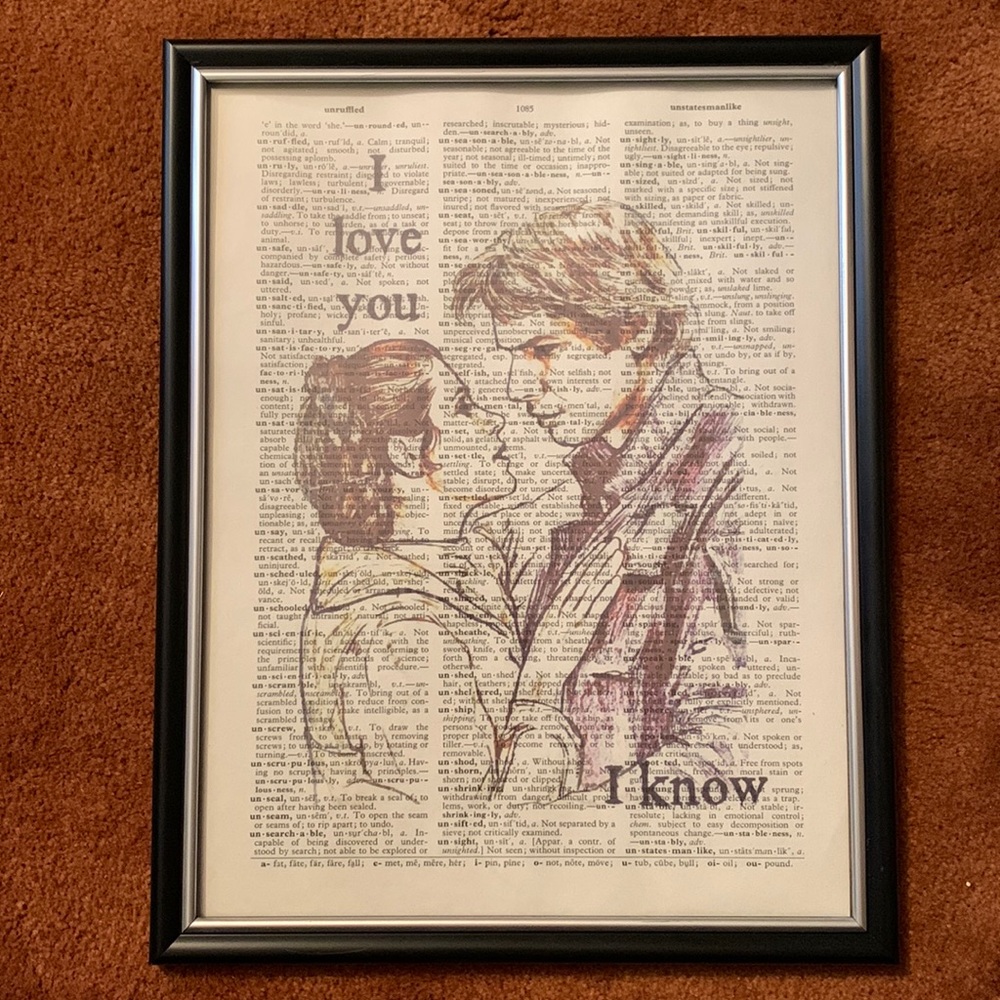 Star Wars Han Leia I love you I know framed print art